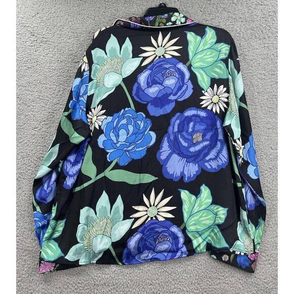 Karon Mabon Xlarge Floral Short Sleeve Button Down Pajama Top New - Picture 4 of 8